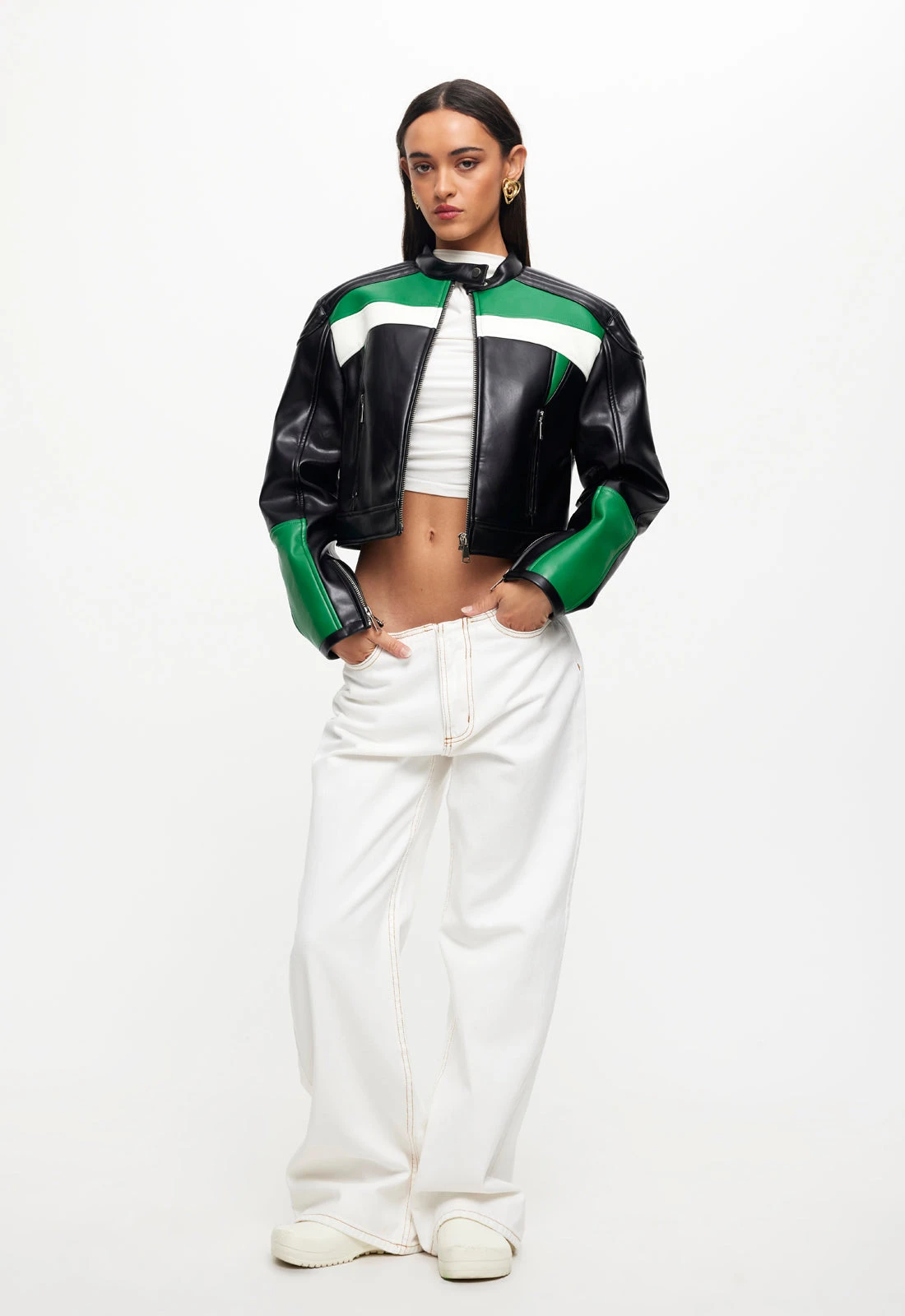 NUEVE BIKER JACKET - GREEN - Image 3