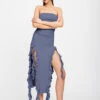RENDEZVOUS STRAPLESS DRESS - SLATE