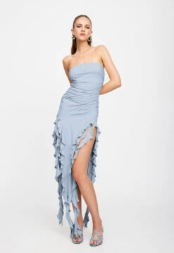 RENDEZVOUS STRAPLESS DRESS - BLUE