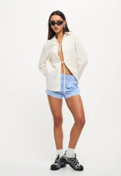 CHLOE TIE TOP - ECRU