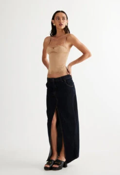 BARBIE SPLIT MIDI - DARK DENIM