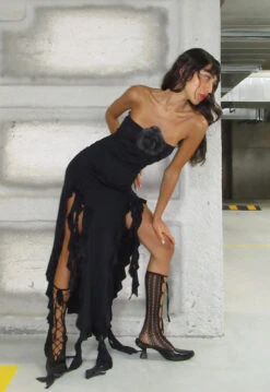 RENDEZVOUS STRAPLESS DRESS - LICORICE