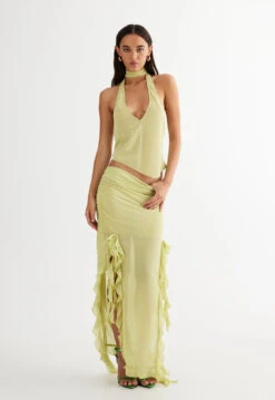 RENDEZVOUS HALTER TOP - LIME