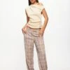 BOND CHECK PANT - CREAM