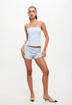 ALLURE STRAPLESS TOP - PALE BLUE